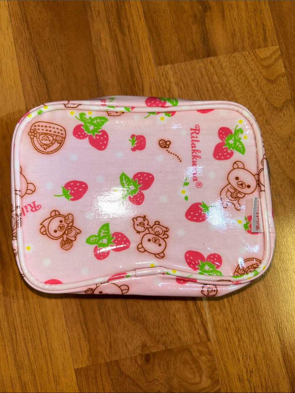 Rilakkuma Pink Strawberry Cosmetic Pouch